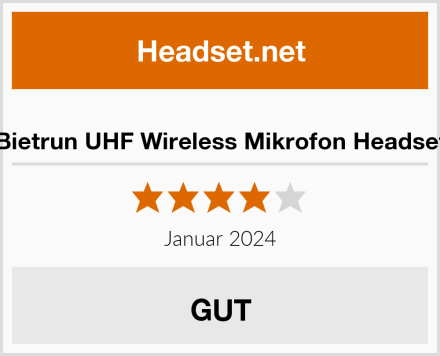  Bietrun UHF Wireless Mikrofon Headset Test